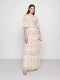 Plataz Summer British Tide Fairy Embroidery Flower Lotus Leaf Sleeves Wood Ear Goddess Net Yarn Cake Dress Dress