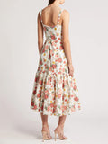Plataz French Temperament Elegant Floral Prints Sling Dress In Summer 2024