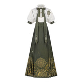 Plataz Mysterious Magic Chinese Style Improve The Chinese Element Of Women's Short-Sleeved Top Dress Dress Set 9065