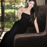 Plataz Body-High-Senior Corsenior Knitted Long Dress Senior Feel Seaside Holiday Dress Woman