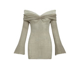 Plataz Spring And Summer New French Gentle Word Knitted Dress Temperament Sexy Waist Thin Bag Hip Skirt