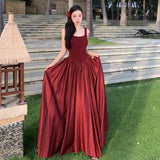 Plataz Tourism Wearing Bohemian Long Dress Dress To Take Pictures Of Sling Skirt Desert Red Skirt Women Summer