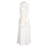 Plataz Temperament Elegant Wind Dress 2025 Summer New Collar Bow Flower Design Feeling Dress Dress Woman