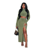 Plataz Autumn 2025 New Trendy Street Truncated Short Sleeve Open Skirt Dress Suit Woman DJPT