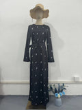 Plataz Spring Festival New Fashion Temperament Long-Sleeved Body Lotus Leaf Side A-Shaped Dress Dress Dress Woman