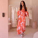 Plataz 2025 New Solid Color Lantern Sleeve Bra Graffiti Loose Back Loose Dress