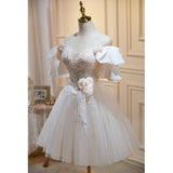 Plataz Party Party Fairy Faprecious Luxury High-End Short Wedding Dress Sweet Princess Dress Host Small Man