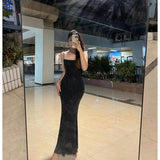 Plataz Feeling Nude Shiny Piece Hanging Dress High-End Light Luxury Niche Banquet Birthday Sexy Dress Dress Dress HZ0628