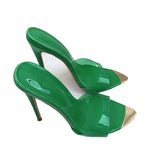 Plataz High-Heeled Slippers Women's Fine And Summer Pointed Cool Slippers With High Heels High Quality Shoes