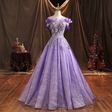 Plataz Solo Performance Suit 2025 New One-Word Shoulder Vocal Art Canopy Skirt Presided Over Purple Evening Dress Girl Spring