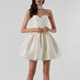 Plataz New Women's Dress Folded Slings With Dress Sexy Temperament Diamond Skirt