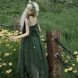 Plataz Design Moss Chinese Wind Improvement Han Elements Ancient Style Fairy Sling Skirt 7118