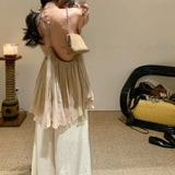 Plataz And Summer New Loose Slings Bare Back Hanging Neck Vest Top Woman