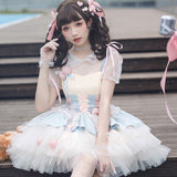 Plataz Rose Peach Wine Lolita Women Sling Dress Everyday Cute Lolita Sweet Dress 6865
