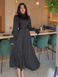 Plataz 2025 Long-Sleeved Temperament Elegant Women's Waist Dress