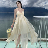 Plataz Temperament Hanging Neck Hanging Dress Women's Summer Dress Photo Show Back Seaside Beach Skirt