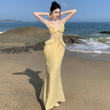 Plataz Hottie Sexy Dew Backpack Hip Skirt Cross Lotus Side Sling Skirt Female Atmosphere French Suit Dress