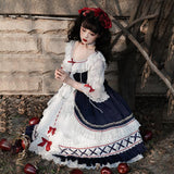 Plataz Court White Snowy Lolita Women's Short-Sleeved Dress Everyday Cute Lolita Sweet Dress 6345