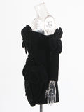 Plataz Walking Show Famous Lady Dress Woman 2025 Spring New Heavy Industry Velvet Three-Dimensional Flowers Breast Small Dress