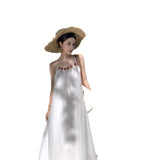Plataz Holiday Wind Two Sets Of Women's Summer 2024 New Hollow Lavender Sling Dress