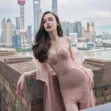 Plataz Minority Sexy Sling Dress With Breast-Wearing Women's French Fish Bone Thin-Skinny Dress Bag Hip Skirt Skirt