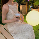 Plataz Seaside Holiday Fairy Dress Thin French Orange Slings Summer Skinny Beach Skirt Summer