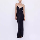 Plataz Women's New V-Necked Sling Dress With Sleeveless Dress HZ0628