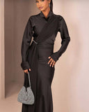 Plataz French Fashion Elegant Collar Dress In Autumn 2024