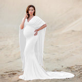 Plataz Processing A Word Collared Shawl Long Skirt Pregnant Woman Photo Shoot Long Dress 1199 Maternity