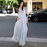 Plataz Zhao Sanguan The Same Butterfly Printed Dress 2024 New Gentle V-Neck Loose Holiday Dress