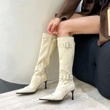 Plataz Cowboy Boots 2025 Autumn New Hottie Sharp Willow High-Hee Chime Fashion Boots Girl High Quality Shoes
