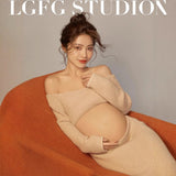 Plataz New Film Studio Pregnant Women's Clothing Big Belly Knitting Set Sexy Home Style Photography Art Photos At Home Maternity