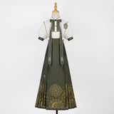Plataz Mysterious Magic Chinese Style Improve The Chinese Element Of Women's Short-Sleeved Top Dress Dress Set 9065