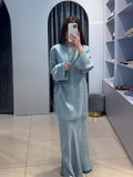 Plataz 2024 New Glazed Forged Waist Waist Pajamas Style Dress Suit Woman