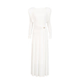 Plataz Elegant High-End Dress Dress 2025 Summer New Round Collar Kinestic Body To Collect Waist Long Dress Dress Woman