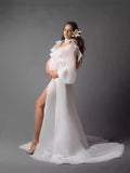 Plataz Women's Chiffon Strapped Dress Under The Fork Pregnant Photo Photography Mop 1253 Maternity