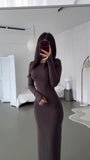 Plataz 2024 Women's Fashion Sexy Tight-Groomed And Comfortable Solid Color Long Dress