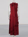 Plataz Temperament Elegant Wind Dress 2025 Summer New Collar Bow Flower Design Feeling Dress Dress Woman