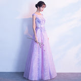 Plataz Dress Women 2025 New Purple Banquet Temperament Dress Female Dress Host Choral Performance Dress
