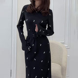 Plataz New Comfortable Fashion Round Wave Point Repair Waist Long Dress