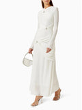 Plataz Temperament Famous Wind Style T-Shirt Dress 2025 Spring New Round Collar Kinesge Metal Buckle Folded Knitted Dress Woman