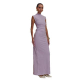 Plataz 2025 New Solid Colorless Sleeveless Ruffed Zipper Bag Tug Of The Noise Dress