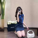 Plataz 2025 With Coarse Flowers, Silk Sleeveless Dress