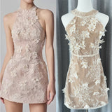 Plataz Vietnamese Small Dress Handmade Lace Birthday Engagement Thin Dress Woman In 2025