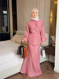 Plataz 2025 Warm Elegant Noble Long Sleeve Top Comfortable Long Dress Suit Woman