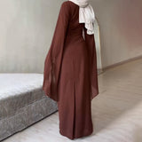 Plataz Fashion Comfortable And Loose Solid Color Temperament Bat Sleeve Dress In Autumn