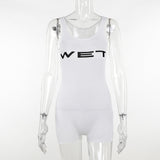 Plataz Summer 2025 New Women's Clothing Top Fashion Casual Personality Print Conjoined Shorts Women DJPT