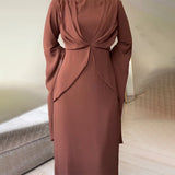 Plataz Fashion Comfortable And Loose Solid Color Temperament Bat Sleeve Dress In Autumn