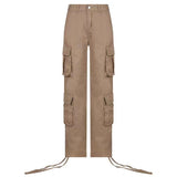 Plataz New Women's Street Hop Wind Low-Waist Fashion Trend Work Clothes Denim Casual Trousers DJPT