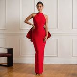 Plataz Women's Big Bow Showy Bandage Party Party Dress Sexy Dress